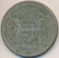 1930. 5P Ag "Horthy jobbra" T:3 patina
Adamo P8