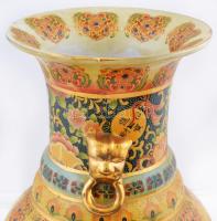 Jelzett kínai padlóváza, kézzel festett, hibátlan, m:45 cm