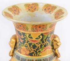 Jelzett kínai padlóváza, kézzel festett, hibátlan, m:45 cm