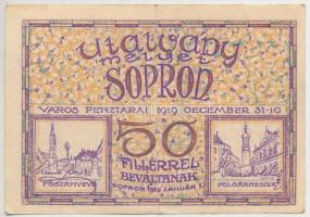 Sopron 1919. 50f utalvány T:II-,III
