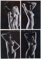 cca 1970 Félárnyékos sejtelem, 5 db finoman erotikus fénykép, 13x9 cm / cca 1970 5 erotic photos, 13x9 cm
