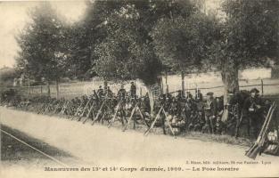 1909 Manoeuvres des 13 et 14 Corps d&#039;armée, La Pose horaire / French soldiers of the 13th and 14th Army Corps, guns