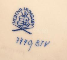 Herendi "BTV" mintás tálka, kézzel festett, jelzett, hibátlan, 11×11 cm