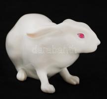 Zsolnay nyuszi, kézzel festett, jelzett, hibátlan, h:10 cm, m:6 cm