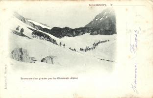 Chambéry, Traversée dun glacier par les Chasseurs Alpins / Alpine Hunter soldiers (EK)