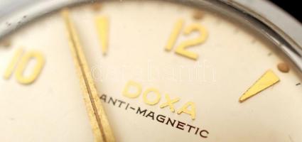 Doxa anti-magnetic karóra, jelzett, működik,újszerű bőr szíjjal, d:3,5cm