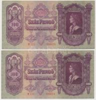 1930. 100P (4x) párban sorszámkövetők T:I-,II