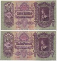 1930. 100P (4x) párban sorszámkövetők T:I-,II