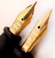 Régi töltőtollak arany tollheggyel az egyik "Liberator" márkájú, kis hibákkal,  2db,  11cm