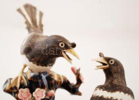 China-i Madarak, porcelán, jelzett, kézzel festett, hibátlan, cca 25x20cm