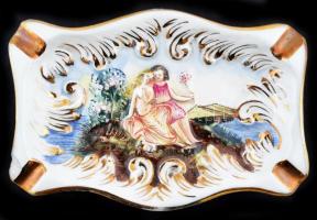 R. Capodimonte Nimfák, hamuzó, porcelán, jelzett, lepattanásokkal, 10x15cm