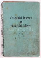 cca 1940-1950 Vásárlási jegyek és vásárlási könyv, kis füzet