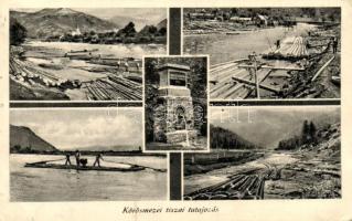 Kőrösmező, Jaszinya; tiszai tutajozás / timber barges on river Tisza (ragasztónyom / gluemark)