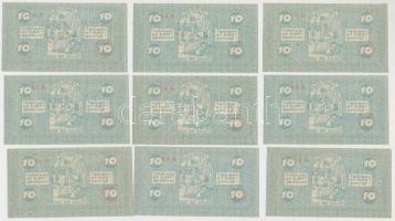 Németország / Weimari Köztársaság / Köln 1921. 10pf (9x) 5db és 2x2db sorszámkövető T:I,I- kis sarok...