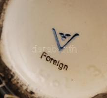 Goebel szál mintás porcelán asztali készlet: kis vázák, kiöntő, 3db-os, jelzett, hibátlan, cca 6x6cm...