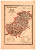 1880 Maros-Torda megye közigazgatási térképe. Hátsek Ignác - A magyar szent korona országainak megyei térképei. Rajzolta Hátsek Ignácz. Budapest, 1880. Rautmann Frigyes Kiadó Hivatala Posner Károly Lajos. Határszínezett kőnyomat,kis hibával a széleken, 37x27cm