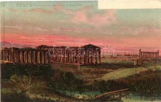 Paestum, Pesto; Tempio di Nettuno, Basilica / churches, litho