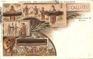 Rome, Roma; Catacombe di San Callisto, Via Appia, litho s: R. Carvi (EK)