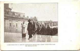 1925 Gróf Mikes és a magyar zarándokok bevonulnak a Szent Péter Bazilikába Rómában / entry of the Hungarian pilgrims to St. Peters Basilica in Rome (EK)
