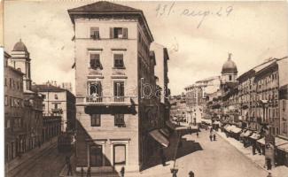Fiume, Corso Vittorio Emanuele III, Via G. Garibaldi / promenade, street