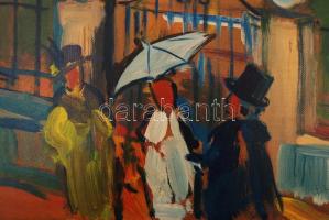 Olvashatatlan jelzéssel: Kúria. Olaj, karton, 41×47 cm