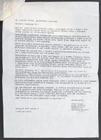 1989 Gábor György (1909-?) nyugdíjas szakértő 2 db levelének géppel írt piszkozata Kulcsár Kálmán (1...