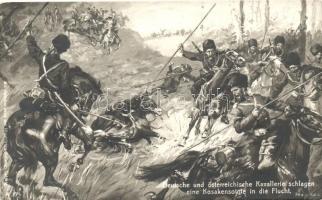 German and Austrian Cavalry against Cossacks, battle