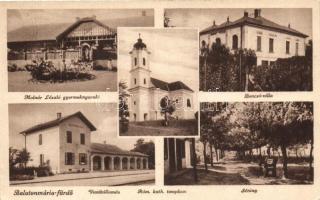 Balatonmáriafürdő, Molnár László gyermeknyaraló, Bencsó villa, vasútállomás, sétány (EK)