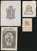 10 db címeres ex libris, klisék, rézmetszetek(John Henry Ellis M.A. tisztelendő elöljáró, Thomas Bev...