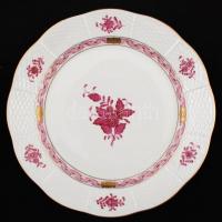 Herendi Apponyi mintás lapos tányér (9db), kézzel festett, jelzett, hibátlan, d:25,5 cm