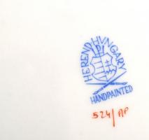 Herendi Apponyi mintás lapos tányér (9db), kézzel festett, jelzett, hibátlan, d:25,5 cm