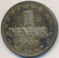 Németország / Weimar Köztársaság 1924J 1M Ag T:2 patina Germany / Weimar Republic 1924J 1 Mark Ag C:XF patina