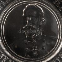 Üveg kis tálka, "Andenken an kronprinz Rudolf" felirattal, formába öntött, jó állapotban, ...