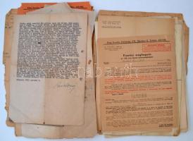 cca 1910-50 Vegyes böngészni való judaika témájú iratok, okmányok, nyomtatványok, ect. cca 50db
