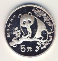 Kínai N.K. 1993. 5Y Ag "Panda mackó" T:PP