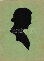 7 db RÉGI motívum képeslap, sziluettek, vegyes minőség / 7 old motive postcards, silhouettes, mixed ...