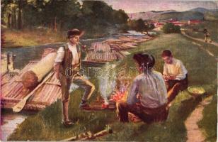 8 db RÉGI motívum képeslap, mezőgazdasági témájú, aratás, cséplés, vegyes minőség / 8 old motive pos...