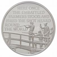 Amerikai Egyesült Államok 1975. "Csatába hívás- 1775 április" peremen jelzett Ag emlékérem...