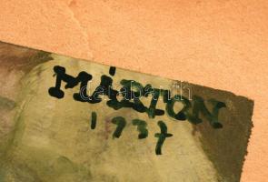 Márton Lajos (1891-1953): Cserkész életképek: Tábori koszt, vegyes technika, papír, jelzett, 27×18,5...