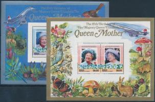 Elizabeth Queen Mother blocks, Erzsébet anyakirálynő születésnapja lepkék, állatok, gombák, virágok blokk