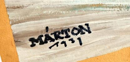 Márton Lajos (1891-1953): Cserkész téli sport, vegyes technika, papír, jelzett, 21×20 cm