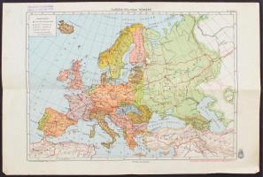 cca 1930-40 Európa politikai térképe, Kogutowicz, M. kir. Honvéd Térképészeti Intézet, 30x42cm