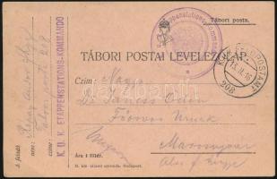 1916 Tábori posta levelezőlap / Field postcard K.u.k. Etappenstations-kommando + FP 208