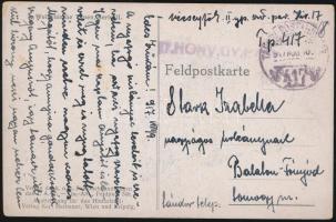 1917 Tábori posta képeslap / Field postcard 17. HONV. GY. EZRED + TP 417