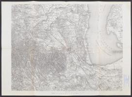 cca 1900 Fertőtó, katonai térkép, 1:75000, 43x58cm
