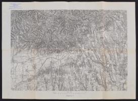 cca 1900 Pécs, katonai térkép, 1:75000, 48x61cm