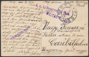 1916 Tábori posta képeslap "K.u.k. Reservespital in Pisek", 1916 Field postcard "K.u.k. Reservespital in Pisek"