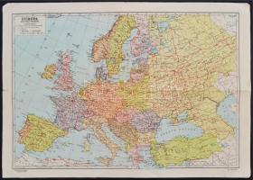cca 1939 Európa politikai térképe, Magyar Földrajzi Intézet, R.T., 34x48cm