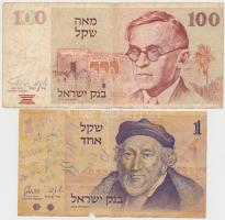 Izrael 1978. 1Sh + 1979. 100Sh + 1985. 5Sh + 1987. 5Sh T:III,III- Israel 1978. 1 Sheqel + 1979. 100 Sheqalim + 1985. 5 New Sheqalim + 1987. 5 Sheqalim C:F,VG