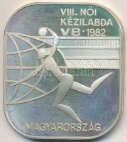 1982. &quot;VIII. Női Kézilabda VB - Magyarország&quot; Ag emlékérem eredeti tokban tanúsítvánnyal (25g/0.800/35x40mm) T:PP